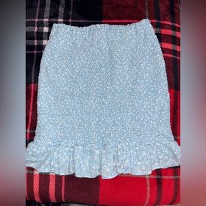 Abercrombie & Fitch Light Blue Floral Pencil Skirt